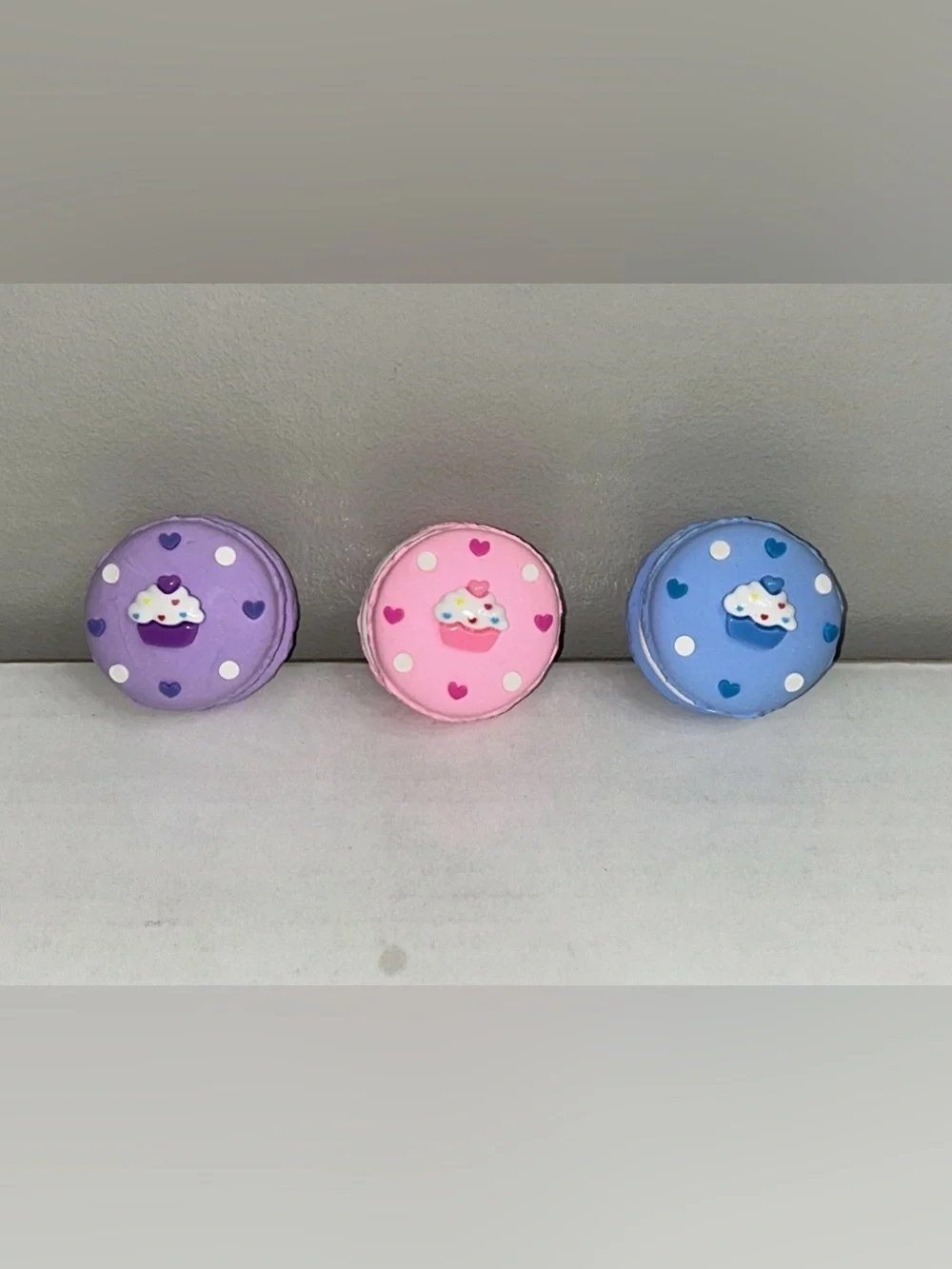 Pastel Candy Land Fake Macarons Decorative Accent - Handmade set of 3